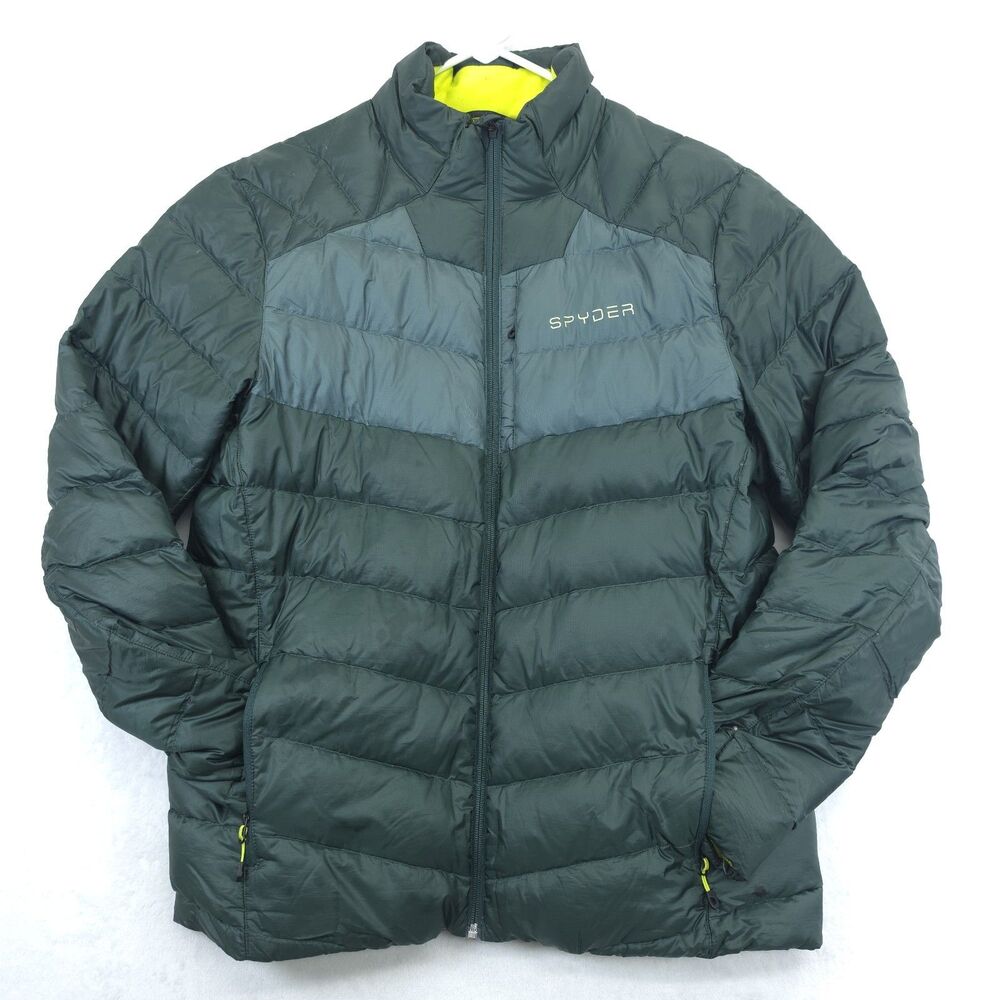 Spyder Timeless Down Puffer Jacket Green Men's Size Medium